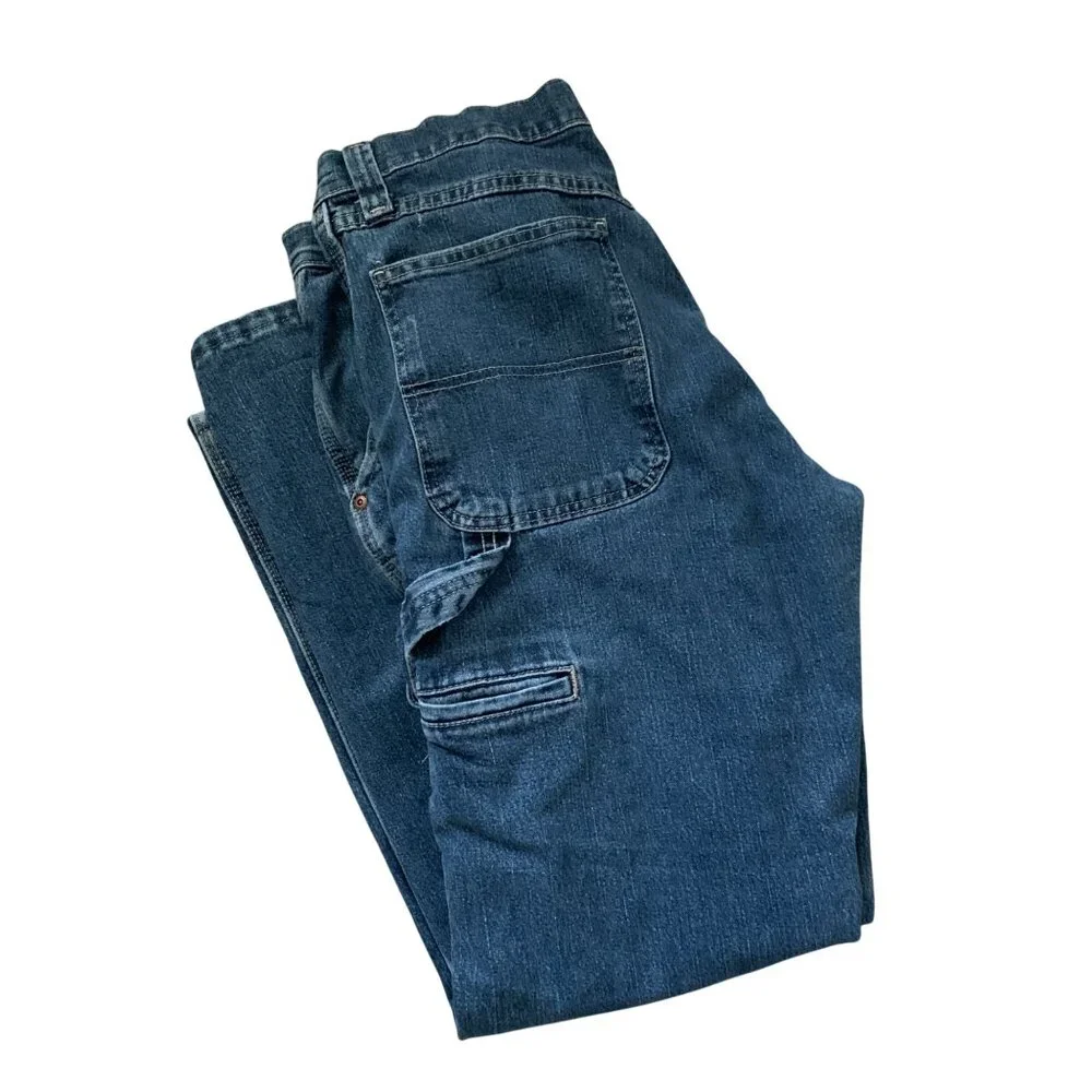 Vintage Y2K Wrangler Carpenter Jeans Men's‎ 34X32 Faded Utility Workwear Skater